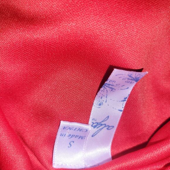 Red Fit & Flare Dress with Beaded Neckline & Bow Detail – Size Small - Picture 11 of 13